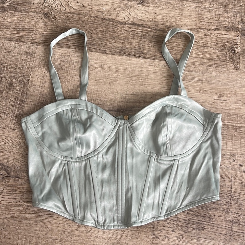 Zara satin satin corset / bustier crop top
